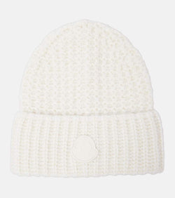 Moncler Logo wool and alpaca-blend beanie