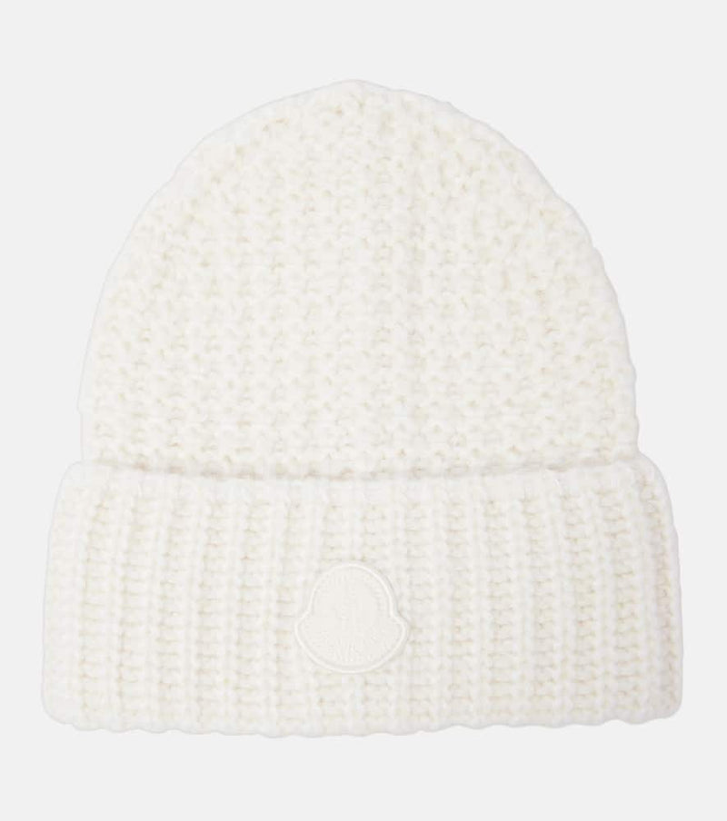 Moncler Logo wool and alpaca-blend beanie