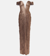 Maria Lucia Hohan Tia draped off-shoulder corset gown