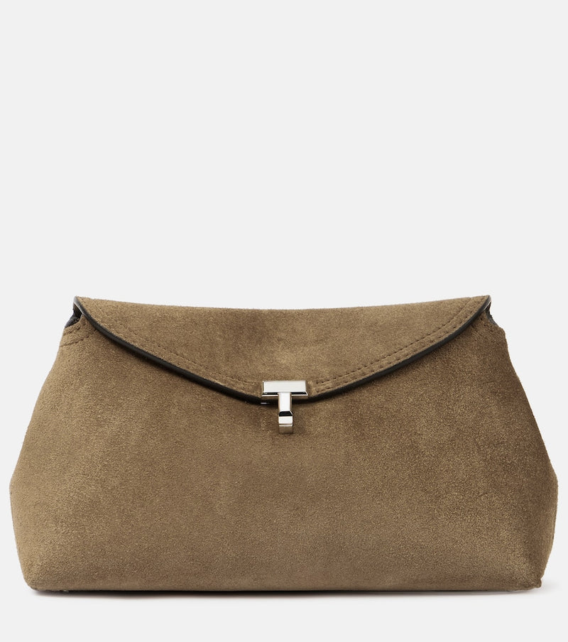 Toteme T-Lock suede clutch