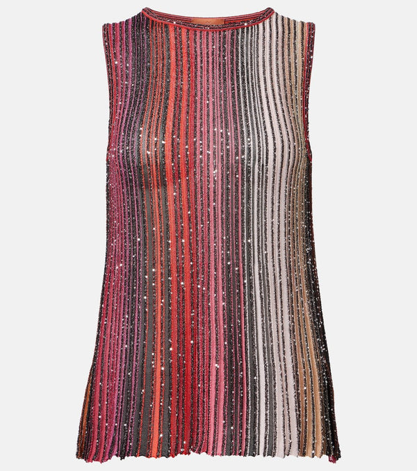 Missoni Striped sequined lamé top