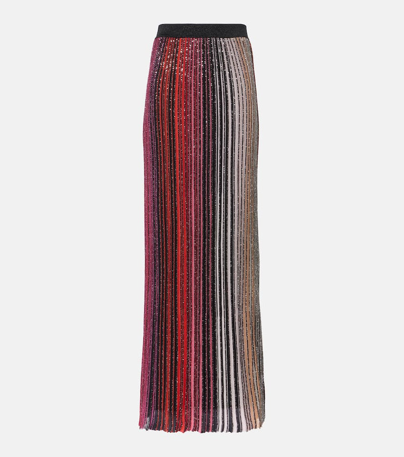 Missoni Striped sequined lame maxi skirt