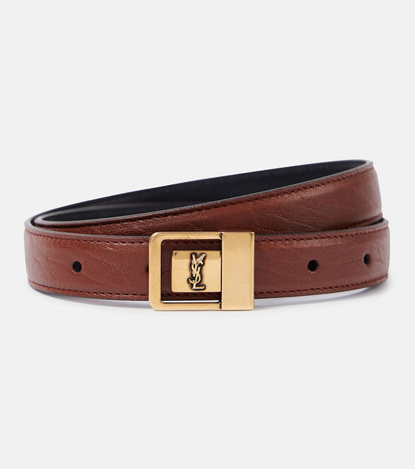 Saint Laurent La 66 slim leather belt