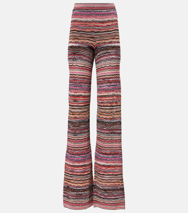 Missoni Zigzag striped lamé flared pants