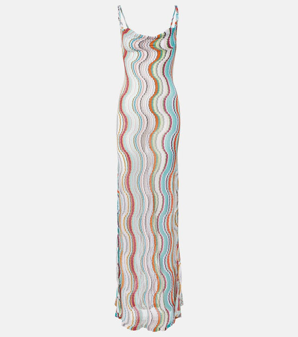 Missoni Wave open-back lamé maxi dress