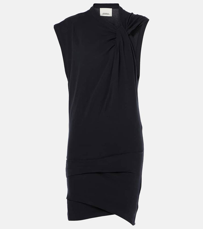 Isabel Marant Leany asymmetric cotton jersey minidress