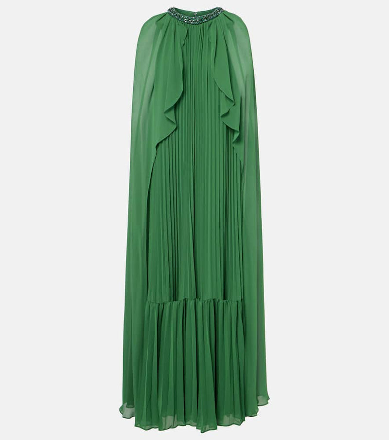Self-Portrait Caped chiffon gown