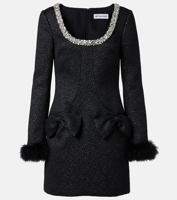 Self-Portrait Sequined metallic minidress