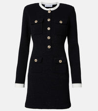 Self-Portrait Cotton and wool-blend minidress