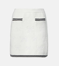 Self-Portrait Bow-detail jacquard miniskirt