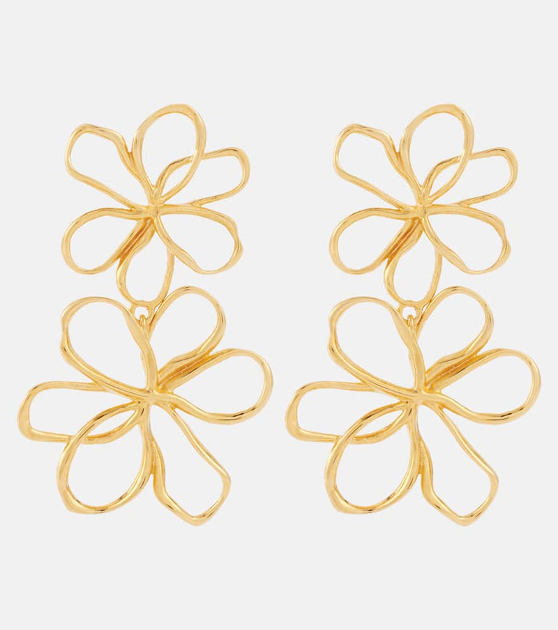 Oscar de la Renta Threaded Flower drop earrings