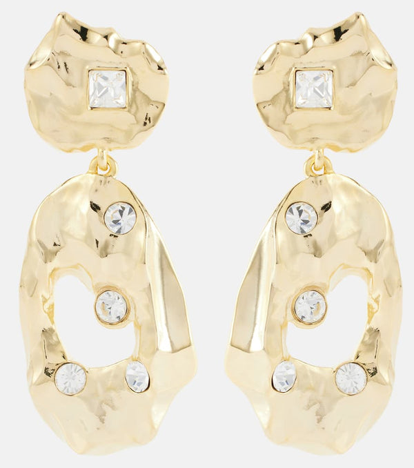 Oscar de la Renta Crystal-embellished drop earrings