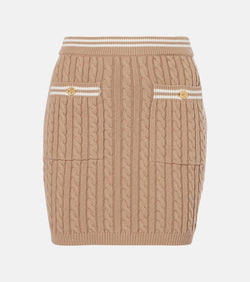 Alessandra Rich Cable-knit cotton miniskirt