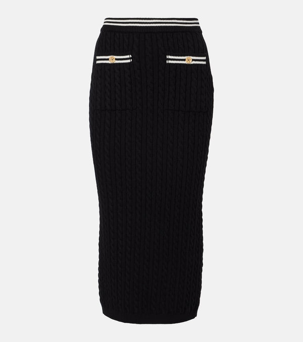 Alessandra Rich Cable-knit cotton midi skirt