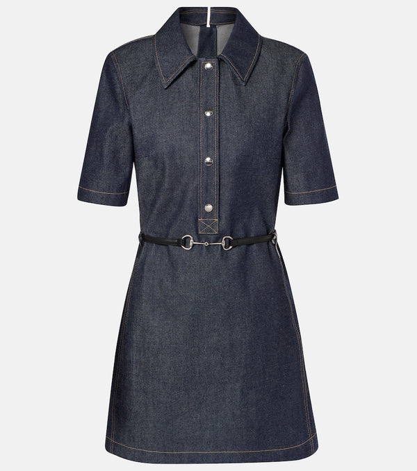 Gucci Horsebit belted denim minidress