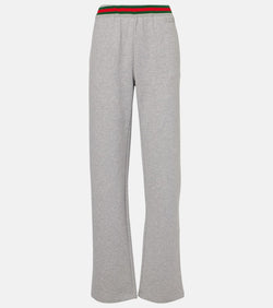 Gucci Web Stripe cotton jersey sweatpants