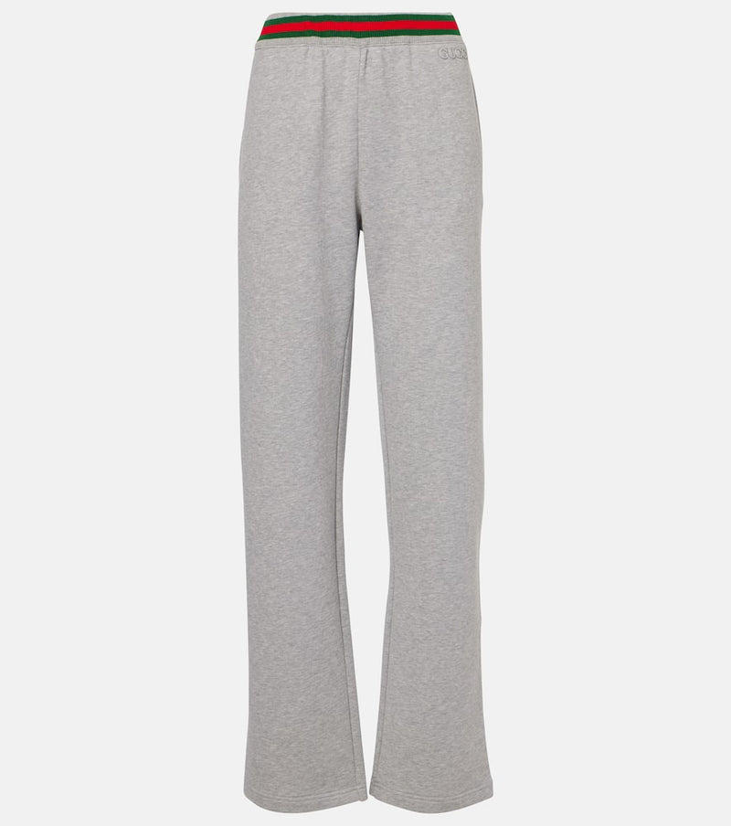 Gucci Web Stripe cotton jersey sweatpants