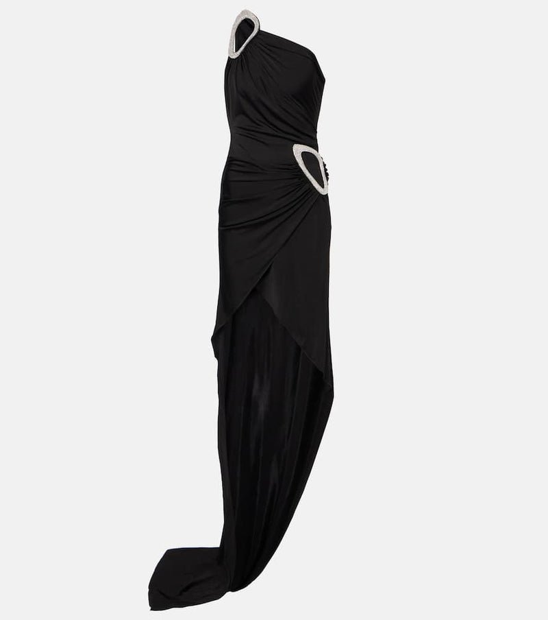 David Koma Embroidered asymmetric gown