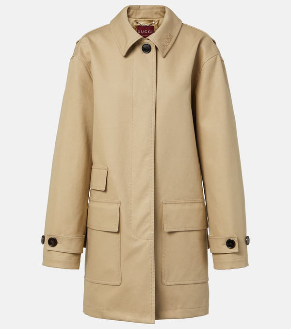 Gucci Logo cotton gabardine trench coat