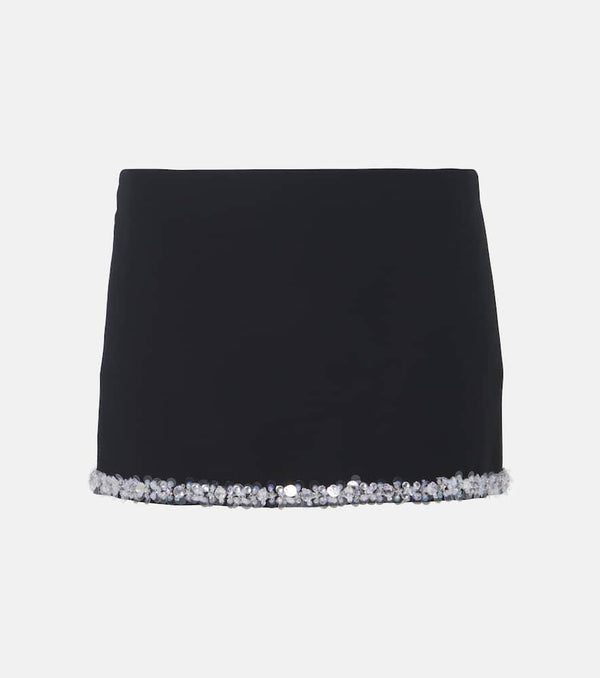 Gucci Sequined silk and wool crêpe cady miniskirt