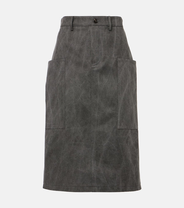 Gucci Cotton canvas delavé midi skirt