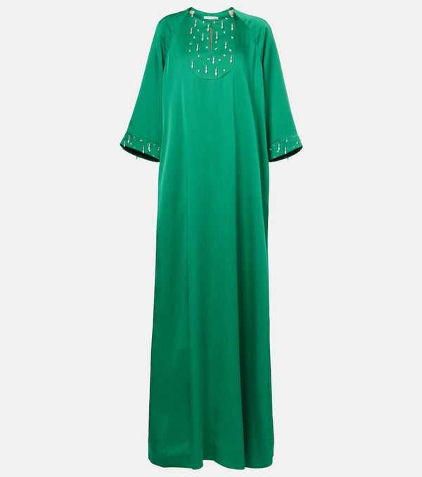 Emilia Wickstead Arles embellished satin kaftan