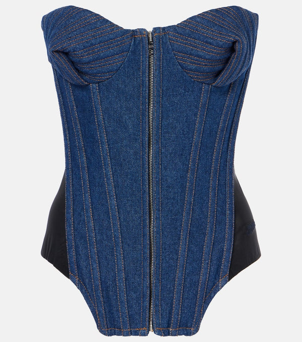 Jean Paul Gaultier Paneled denim corset