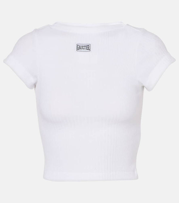 Jean Paul Gaultier Logo cotton jersey crop top