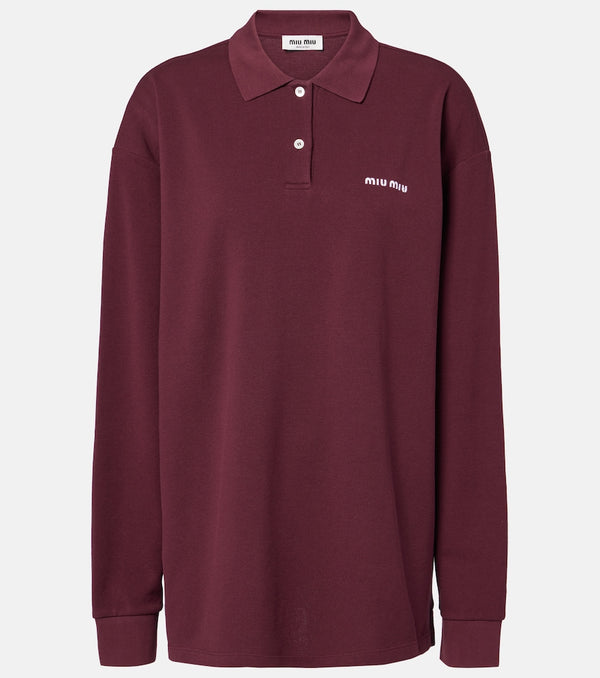 Miu Miu Logo cotton piqué polo shirt