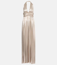 Giambattista Valli Halterneck open-back lame jersey gown