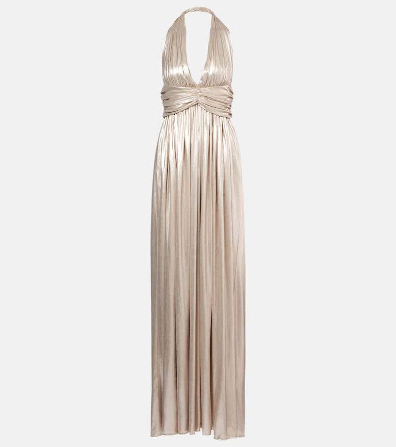 Giambattista Valli Halterneck open-back lame jersey gown