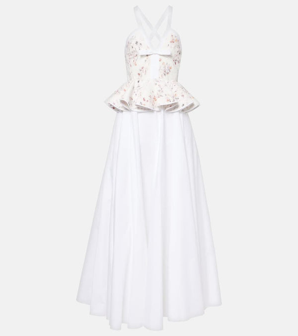 Giambattista Valli Ruffled floral lace gown