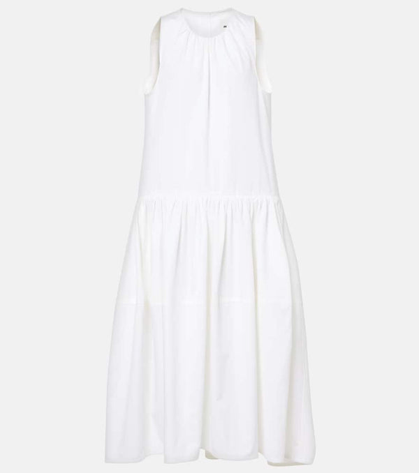 Jil Sander Gathered cotton midi dress