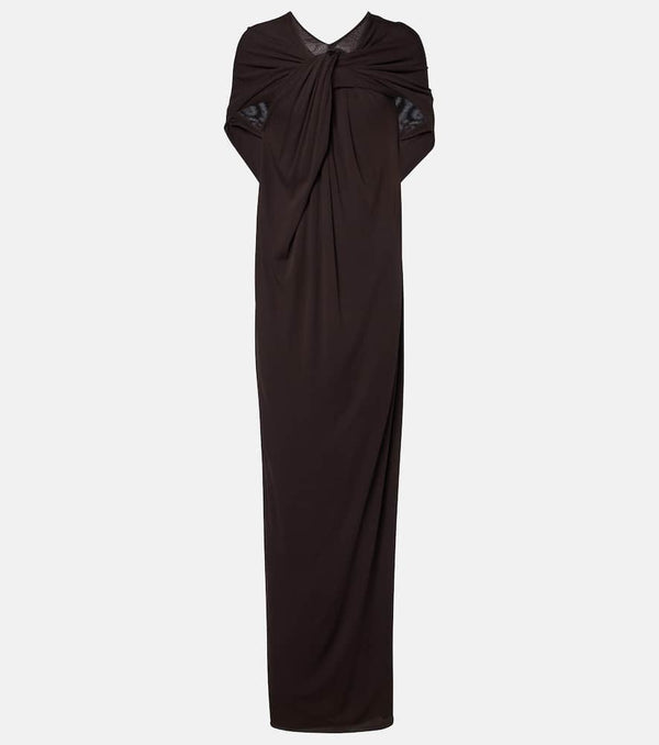 Jil Sander Caped draped crêpe jersey gown