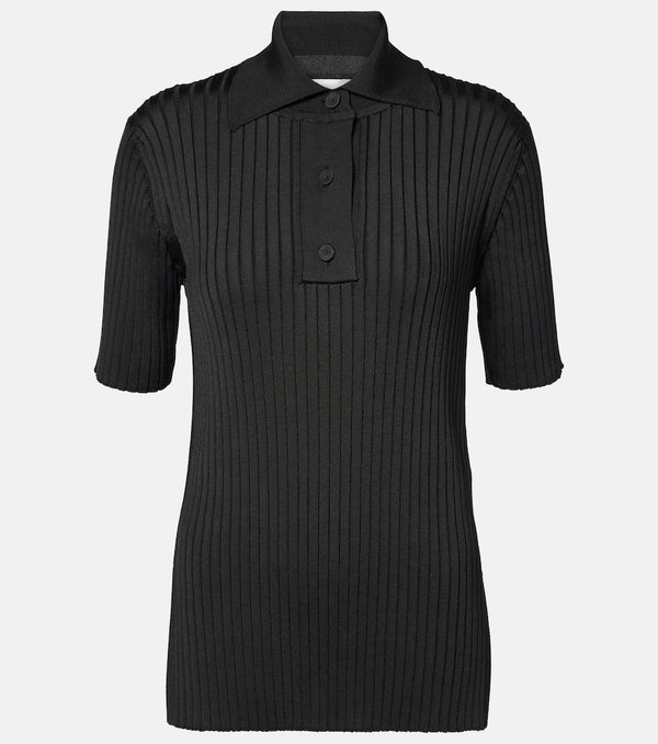 Jil Sander Ribbed-knit polo shirt