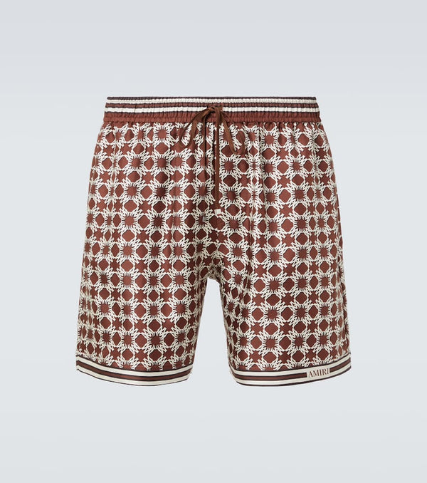 Amiri Printed silk twill shorts
