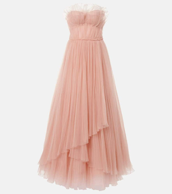 Costarellos Marinel plisse tulle gown