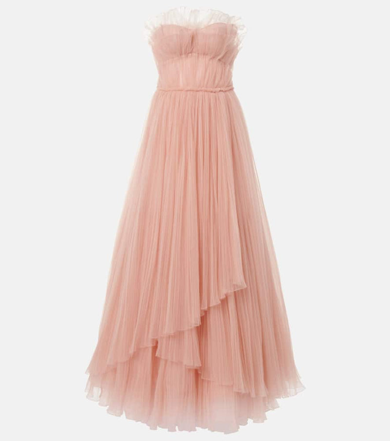 Costarellos Marinel plisse tulle gown