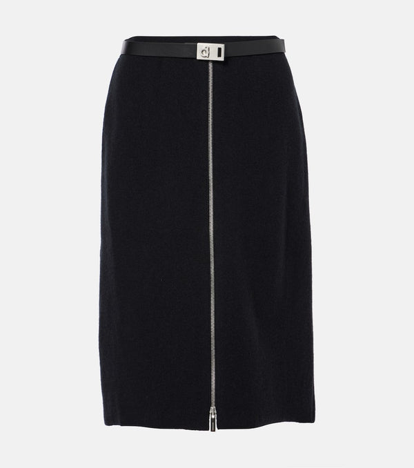 Ferragamo Zip-up belted pencil skirt