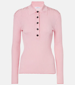 Ferragamo Ribbed-knit polo sweater