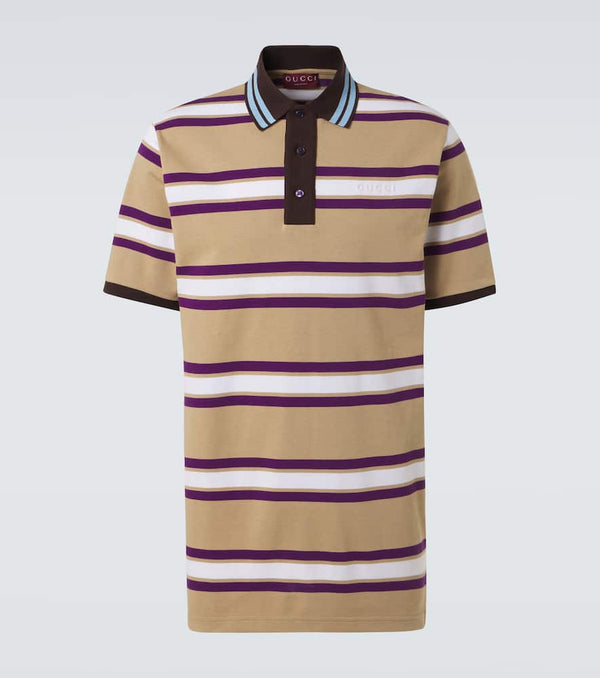 Gucci Striped cotton jersey polo shirt