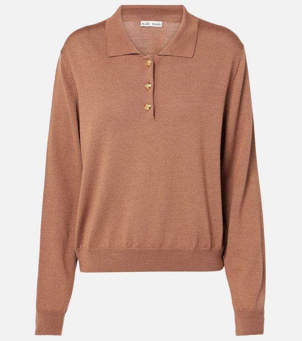 Blazé Milano Wool, silk and cashmere polo shirt