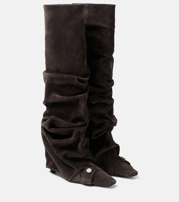 The Attico Juno 95 suede knee-high boots