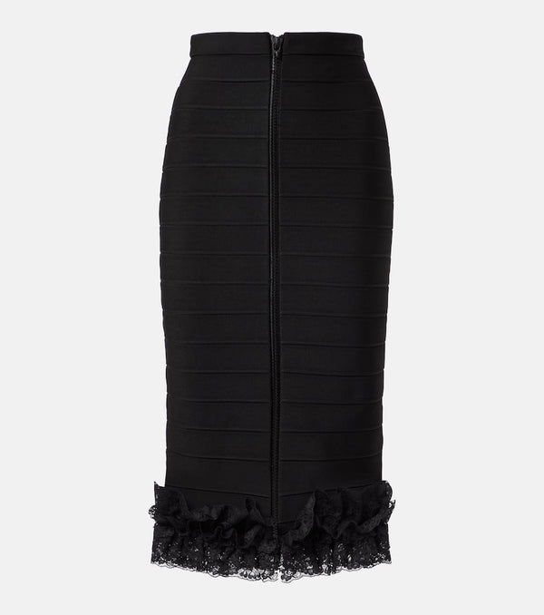 Self-Portrait x Christopher Kane lace-trimmed midi skirt