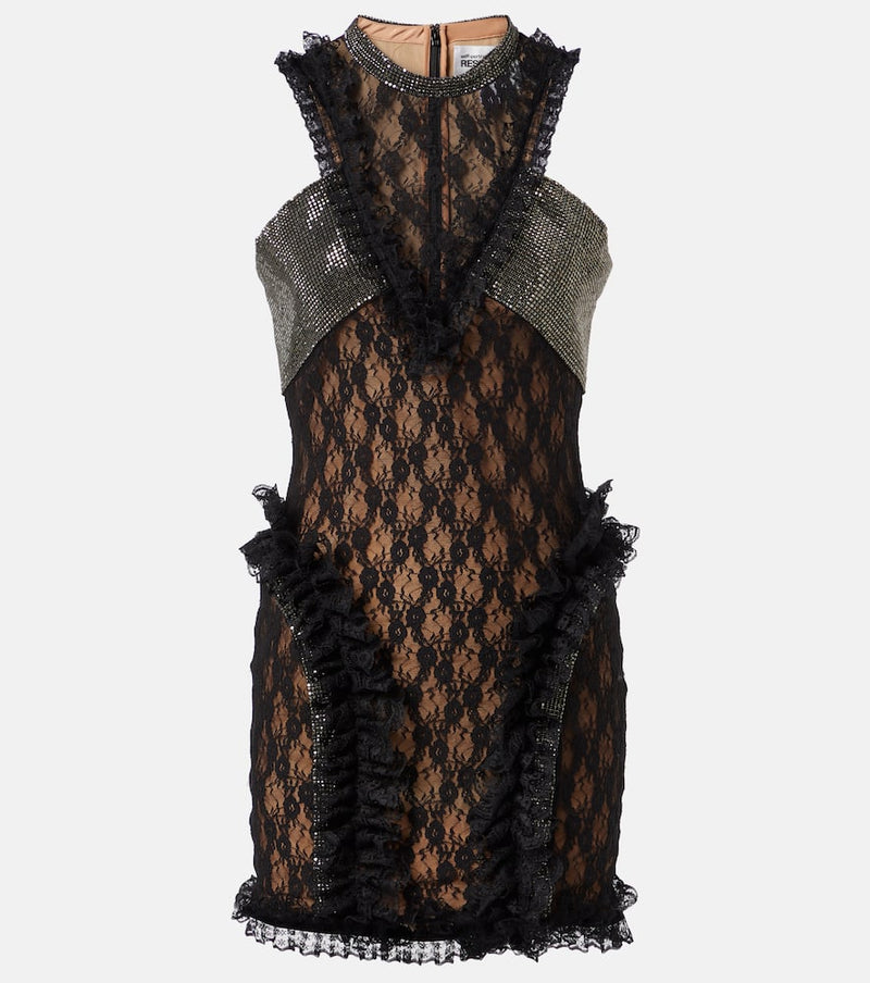 Self-Portrait x Christopher Kane embellished lace minidress