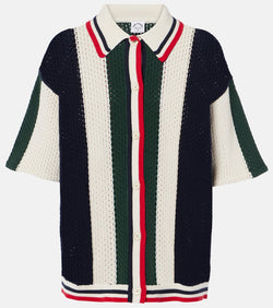 The Upside Reverie Chino striped open-knit cotton shirt