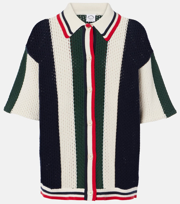 The Upside Reverie Chino striped open-knit cotton shirt