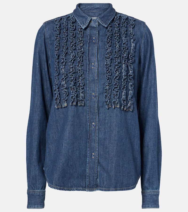 Nili Lotan Lexa ruffled denim shirt