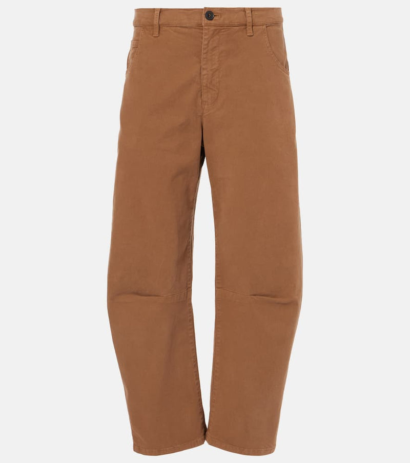 Nili Lotan Emerson mid-rise cotton barrel-leg pants