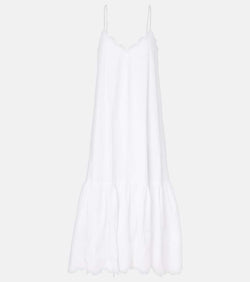 Juliet Dunn Embroidered cotton poplin midi dress